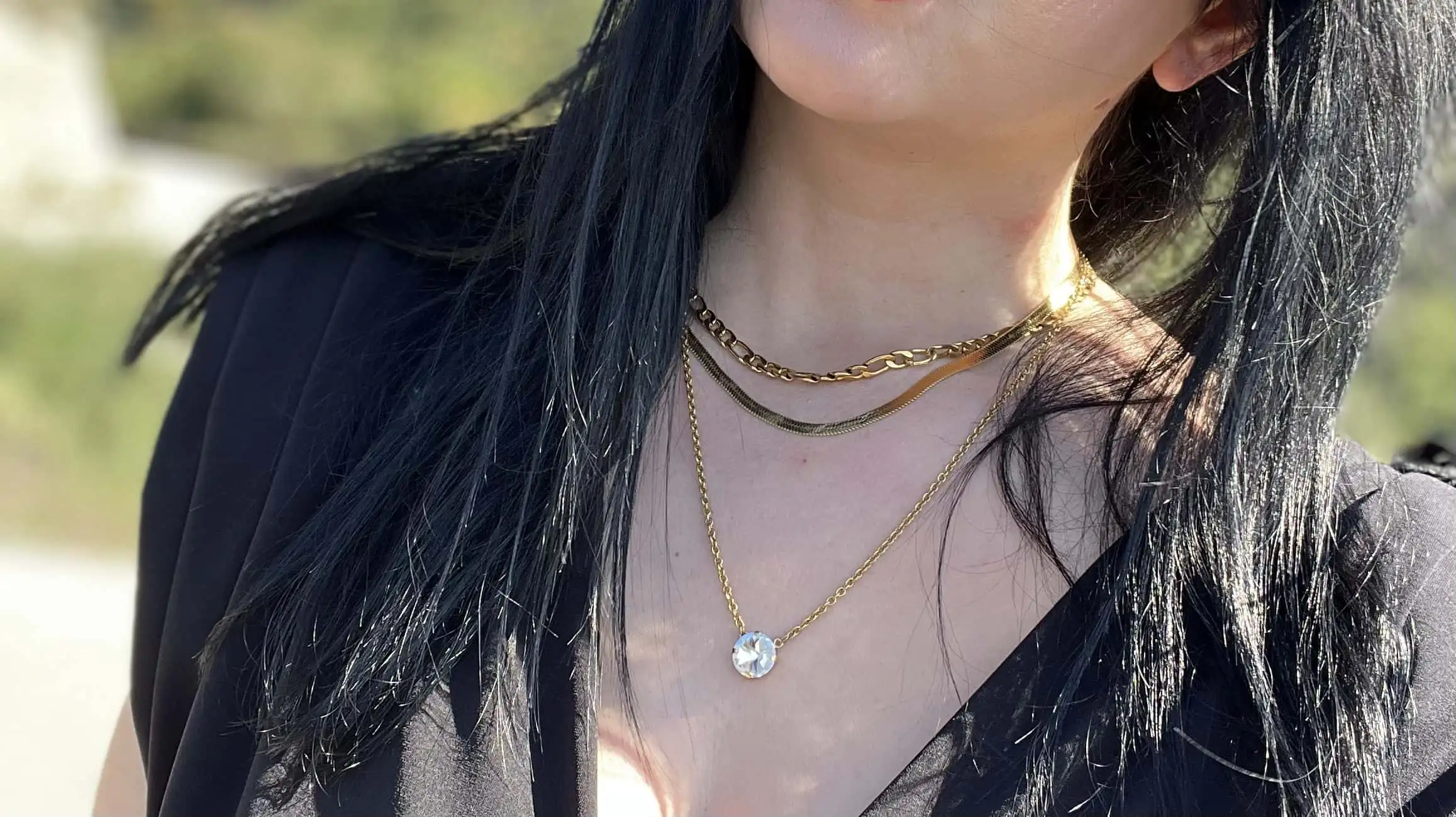 Gold swarovski nekclace