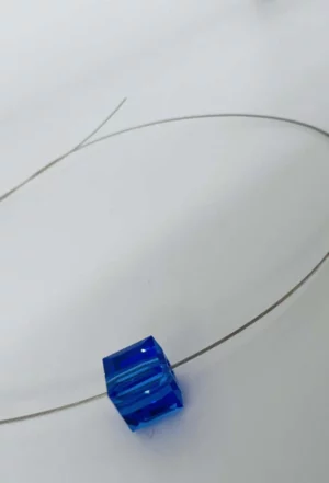 blue electric swarovski cube