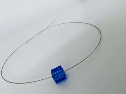 blue electric swarovski cube