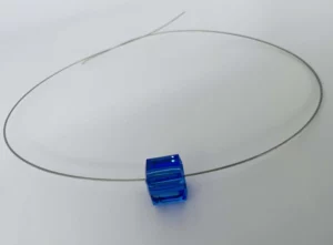 blue electric swarovski cube