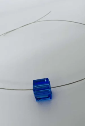 blue electric swarovski cube
