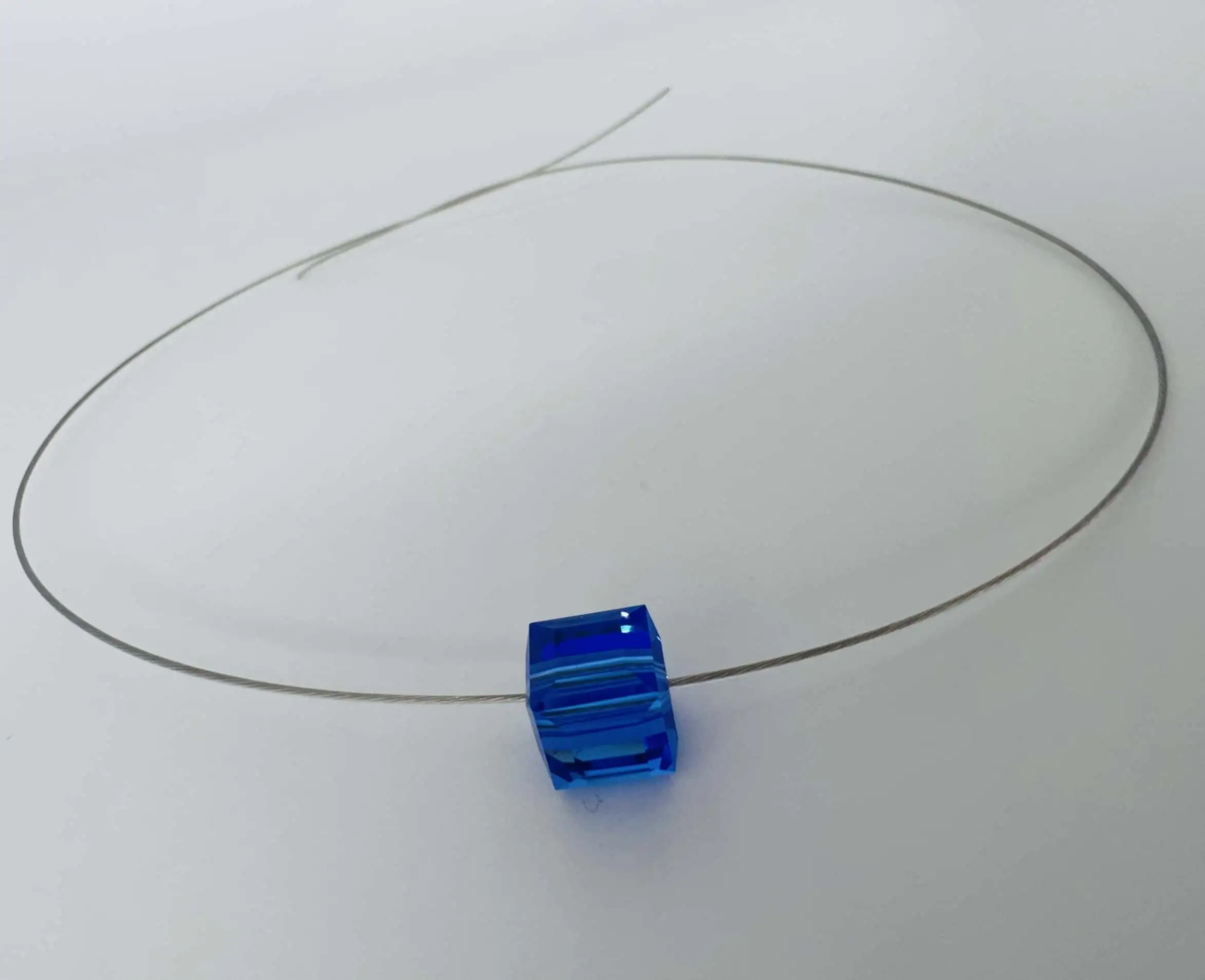 blue electric swarovski cube