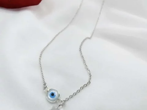Silver eye with Swarovski drop