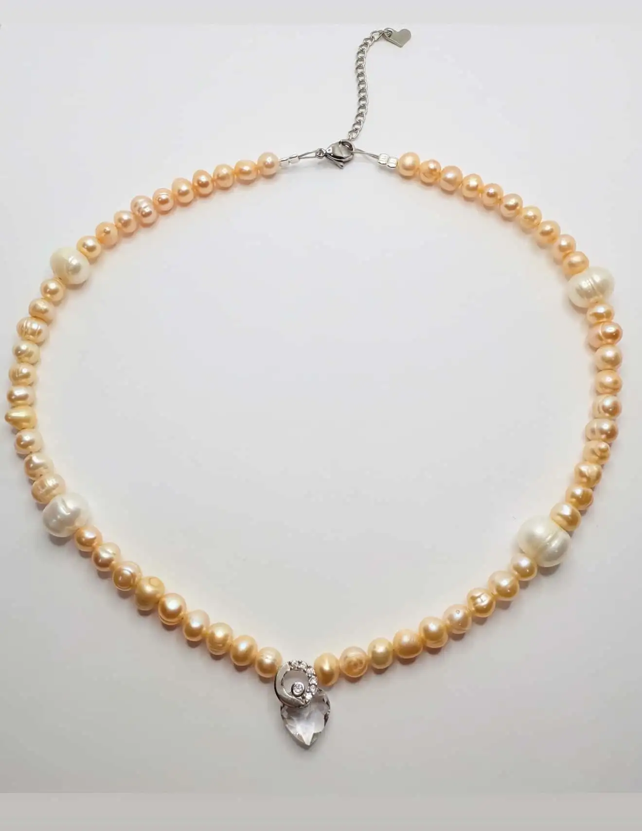 Peach pearl necklace - Image 3
