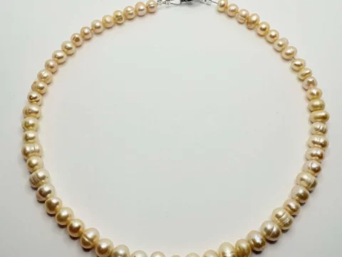 Handmade Freshwater Pearl Necklace in Sterling Silver