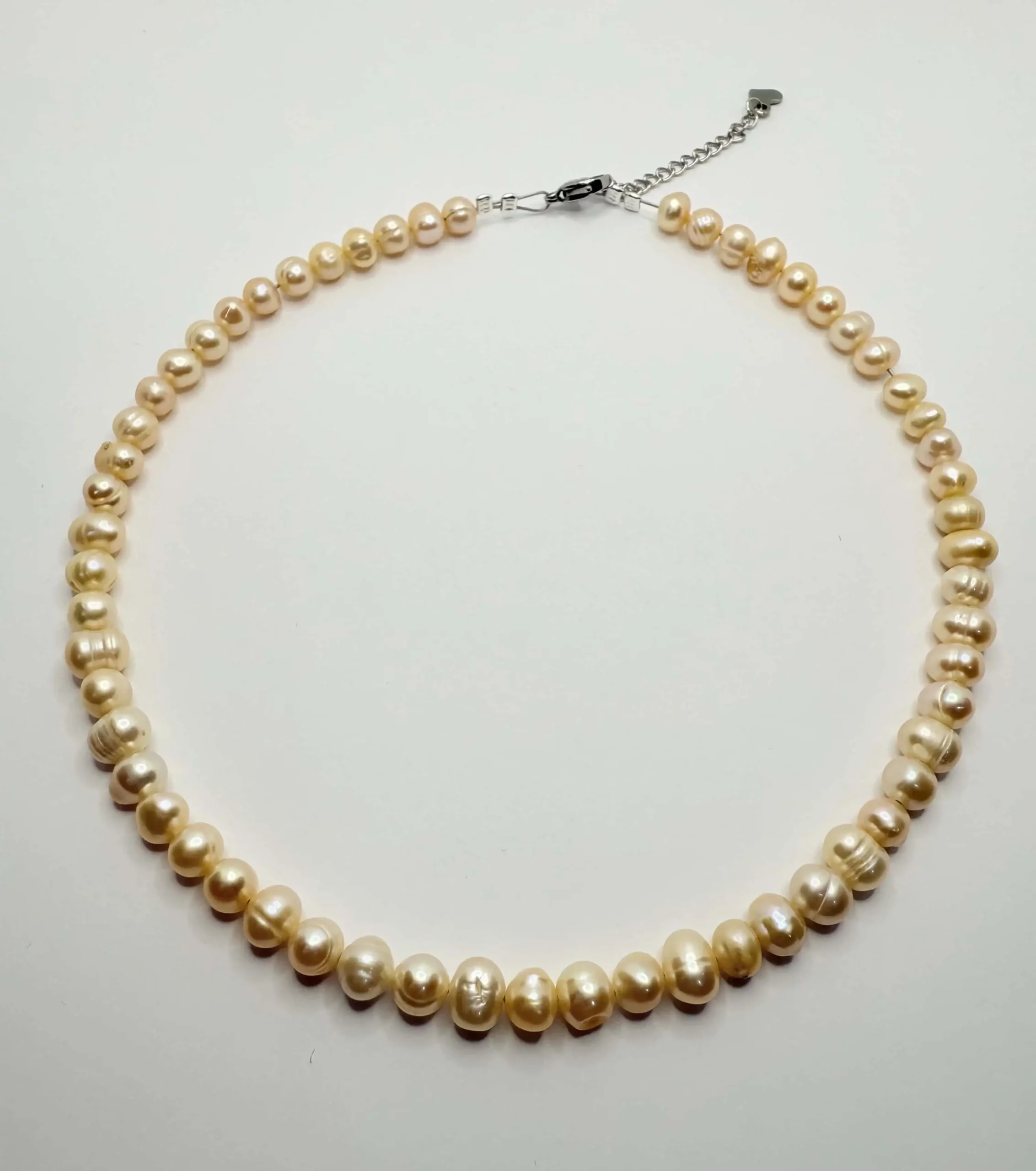 Handmade Freshwater Pearl Necklace in Sterling Silver