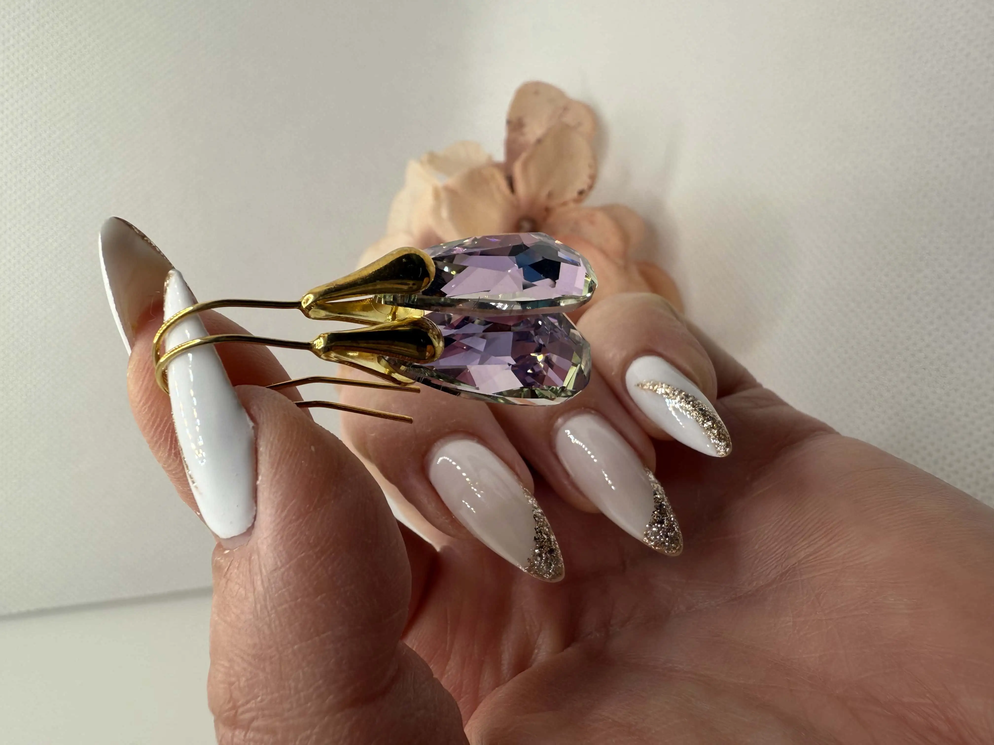 Μοβ ιριδίζον σκουλαρίκια