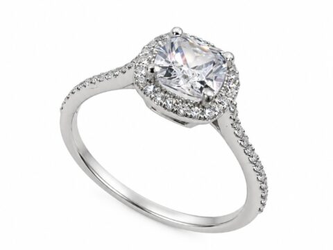 Ασημένιο Δαχτυλίδι 925 με Λαμπερά Ζιργκόν Cushion Cut